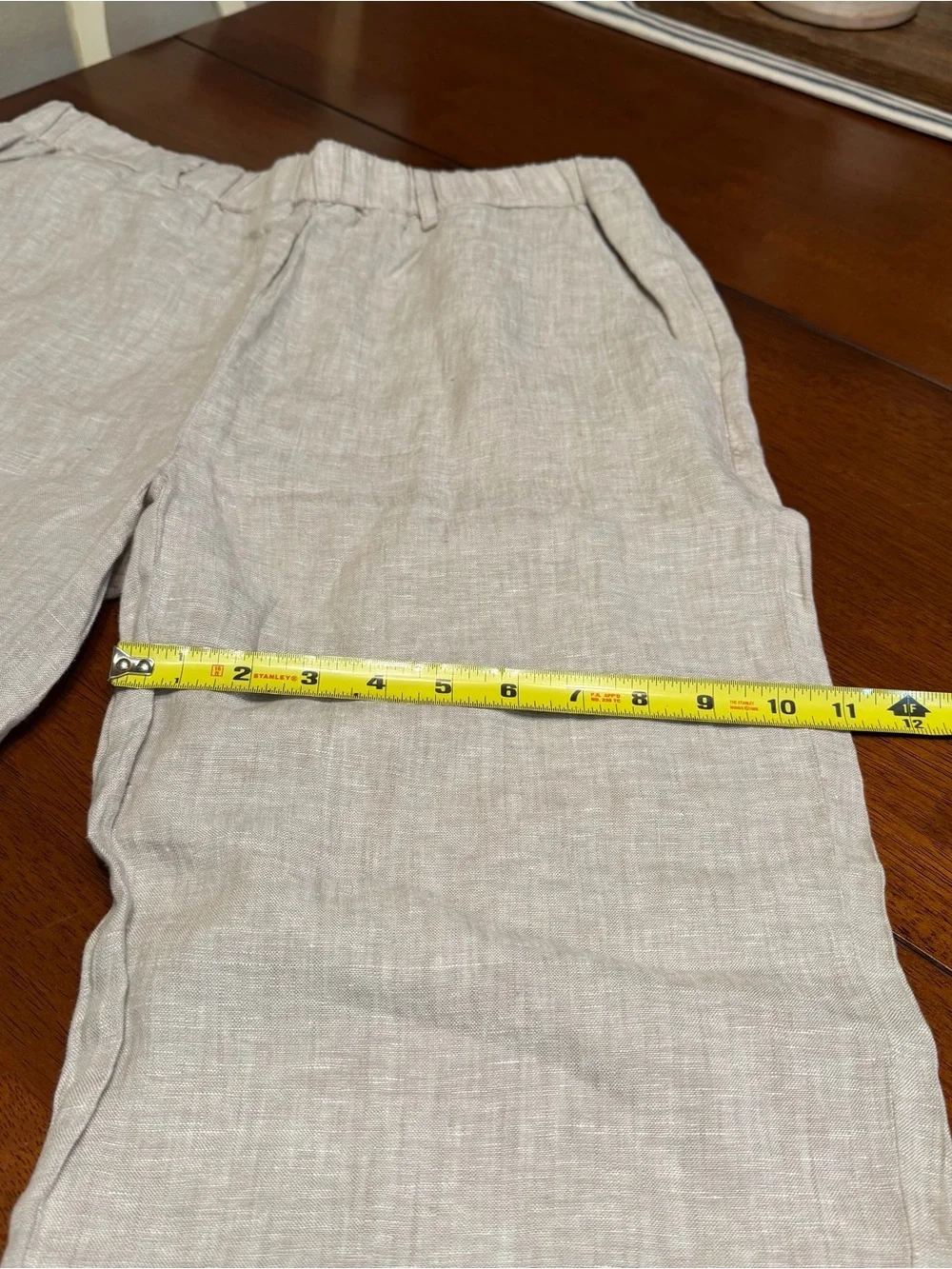 Quince 100% European Linen Cropped Pants Flax Medium Lagenlook Coastal Casual